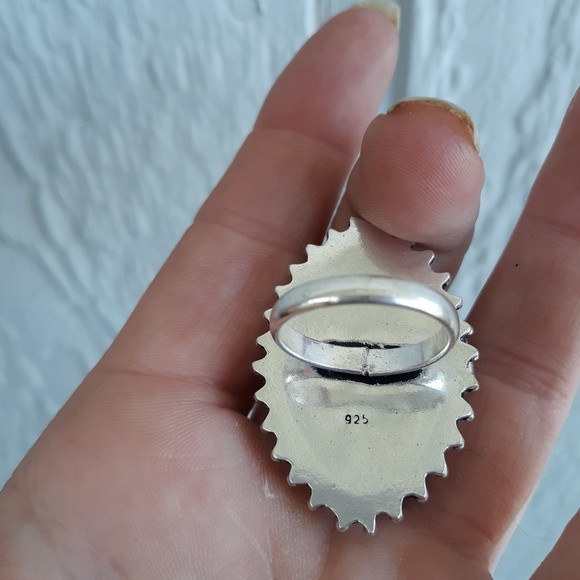 New Green Turquoise 925 Silver Poison Ring. - Picture 8 of 8